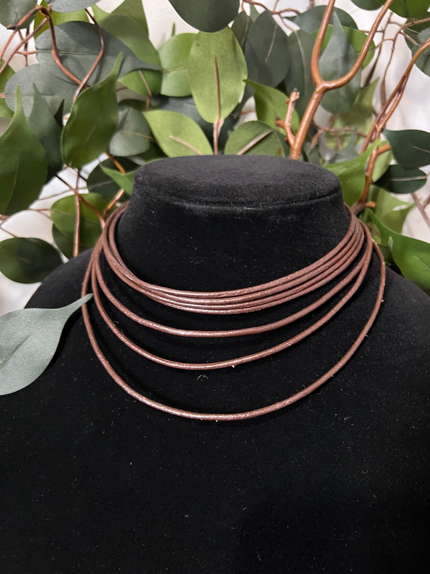 Gold Sun Necklace and Short Layered Leather