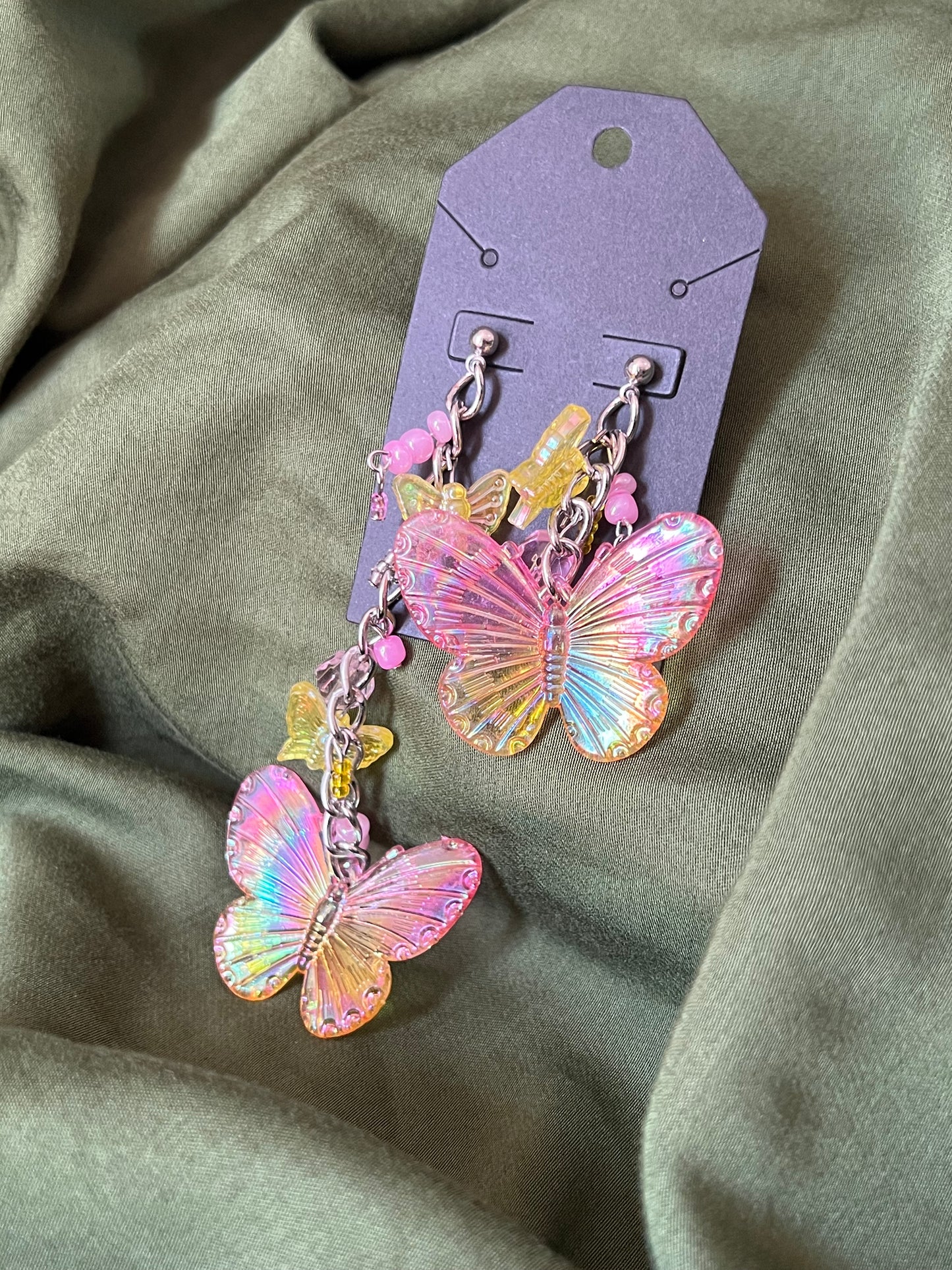 Mismatch Pink Butterfly Earrings