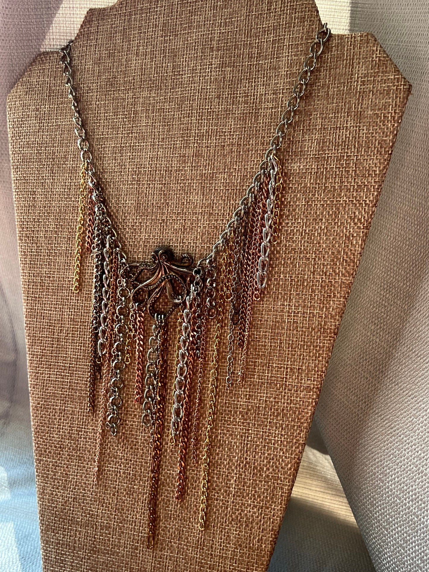 Steampunk Octopus Dangle Necklace