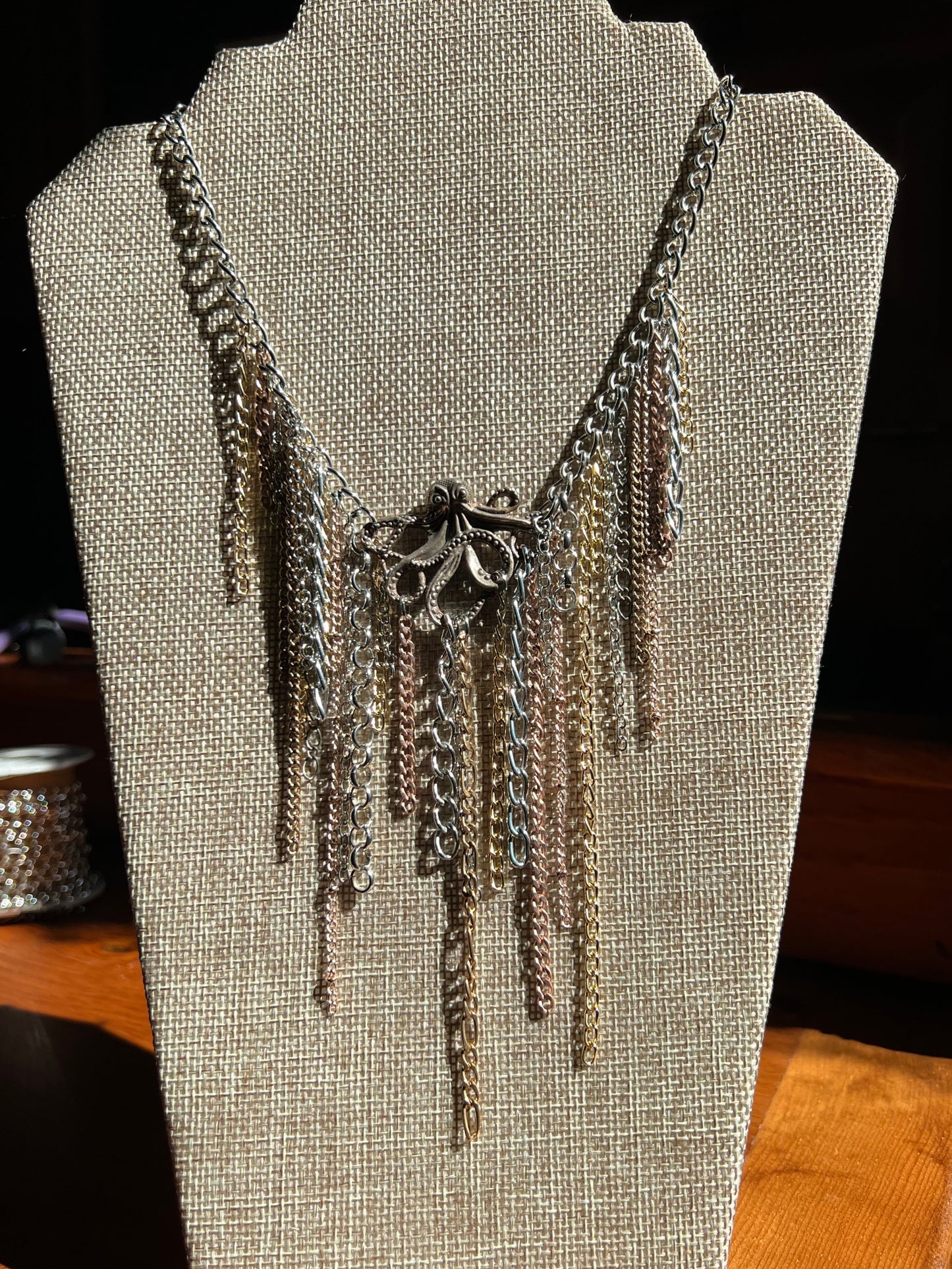 Steampunk Octopus Dangle Necklace