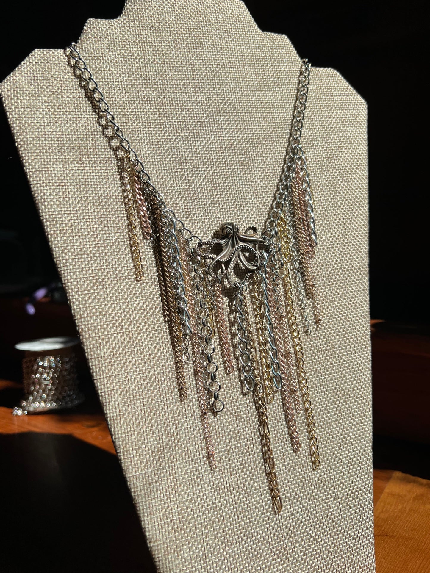 Steampunk Octopus Dangle Necklace