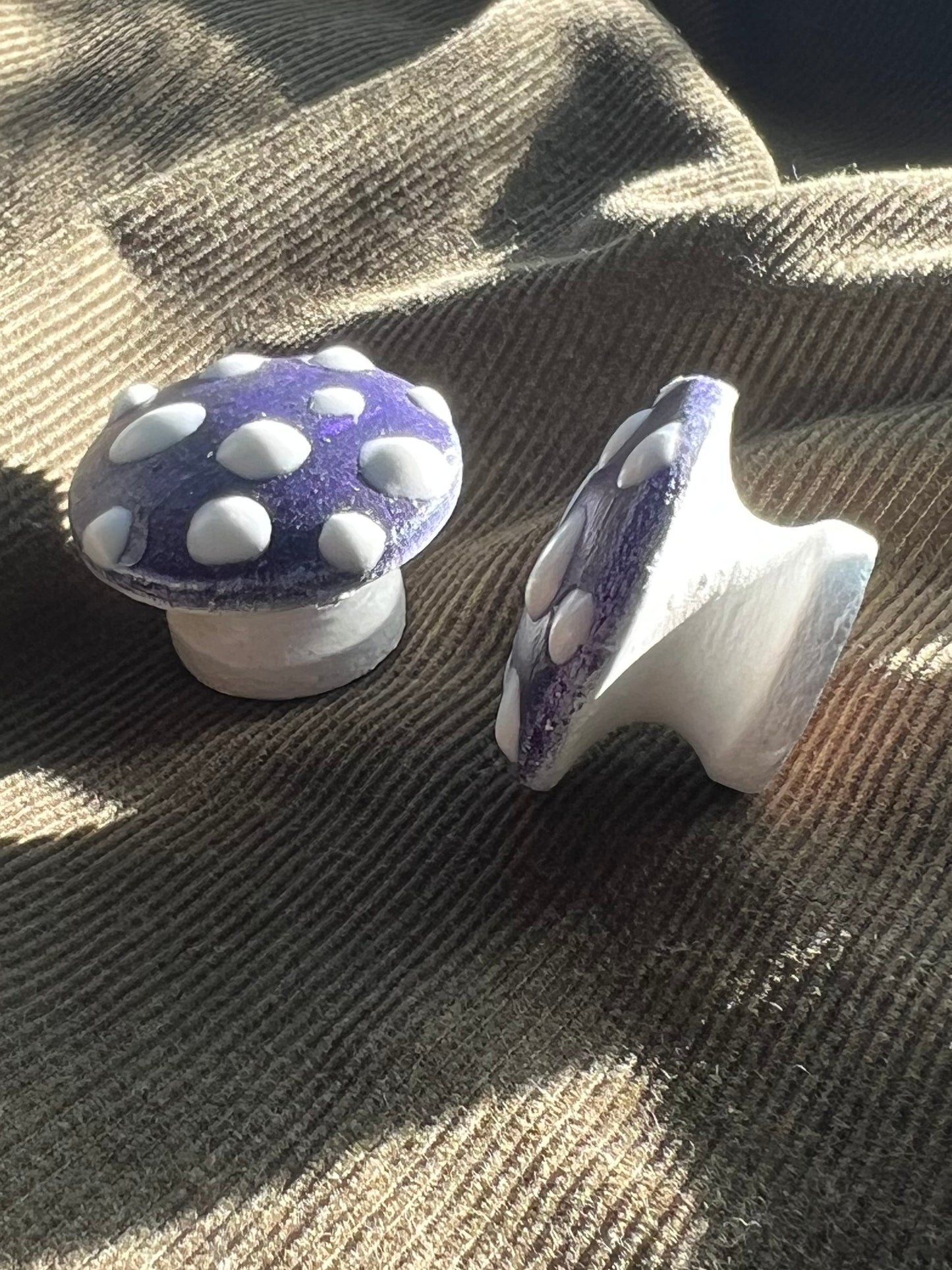 Purple Mushroom Knobs (glow in the dark)