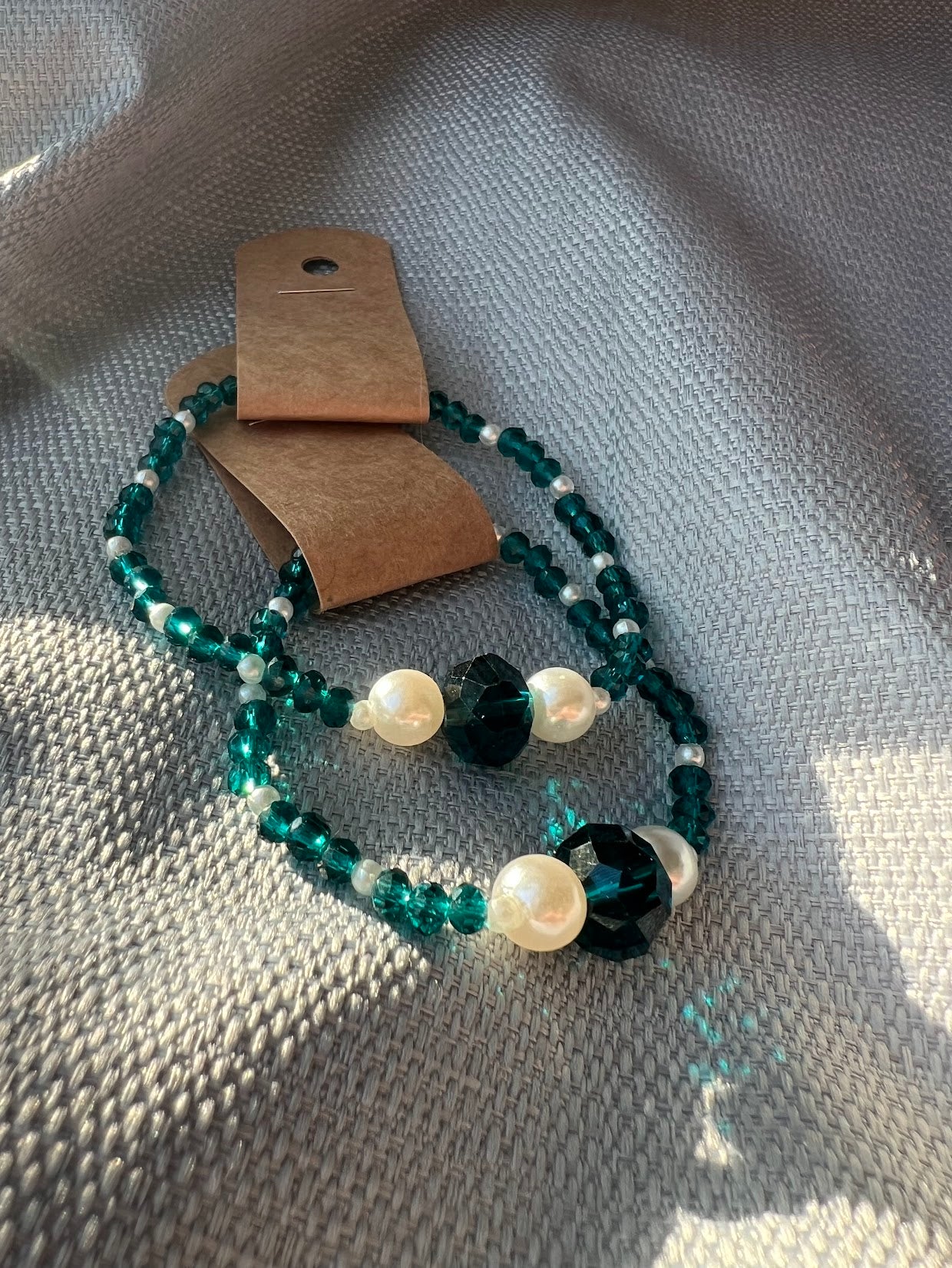 Emerald and Pearl Bracelets