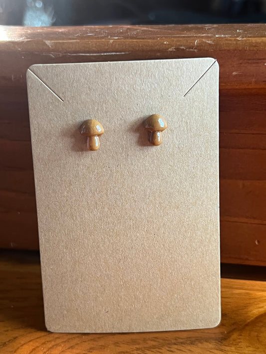 Common Mushroom Stud Earrings