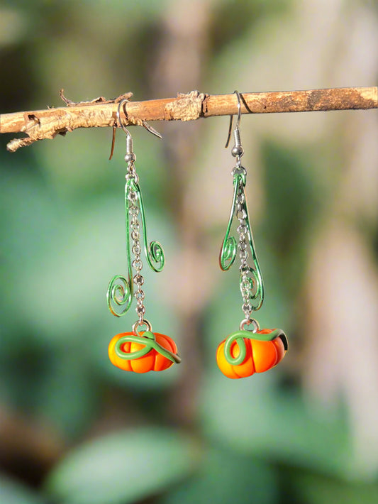 Clay Pumpkin Earrings