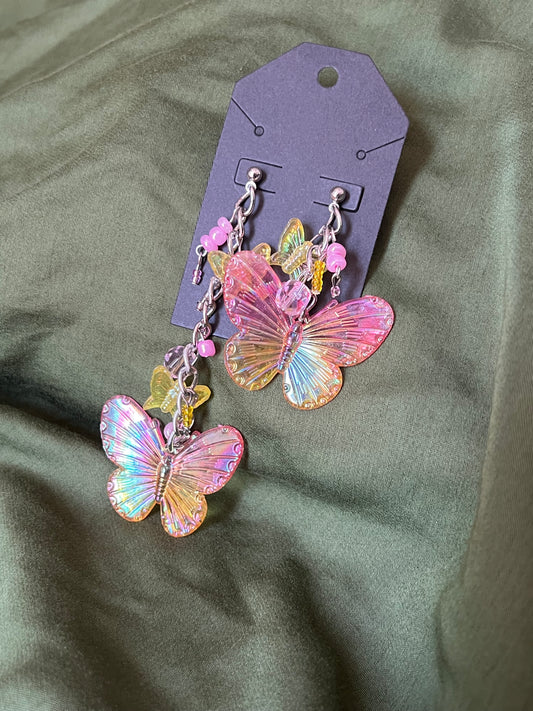 Mismatch Pink Butterfly Earrings