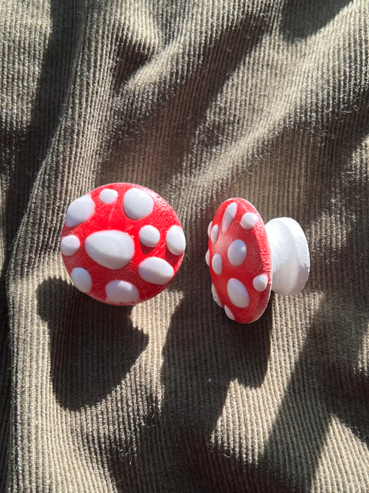 Red Mushroom Knobs(glow in the dark)