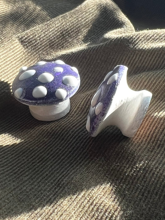 Purple Mushroom Knobs (glow in the dark)